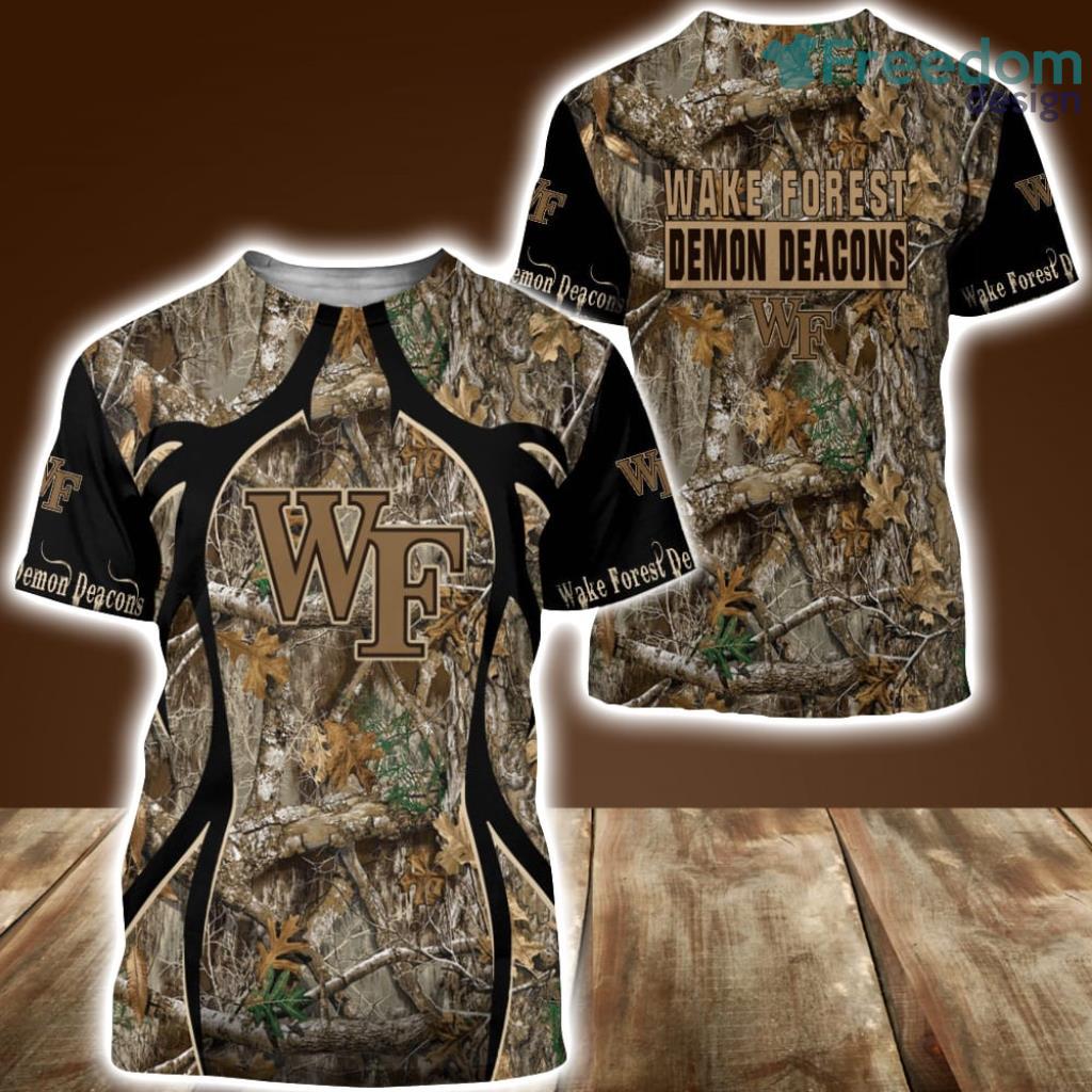 Wake Forest Demon Deacons Camo Hunting 3D Shirt All Over Print Perfect Gift image Wake Forest Demon Deacons Camo Hunting 3D Shirt All Over Print Perfect Gift Product Photo 1