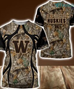 Washington Huskies Camo Hunting 3D Shirt All Over Print Perfect Gift