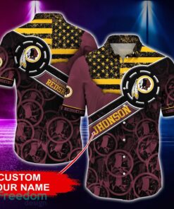 Washington Redskins Personalized Button Shirt NFL Hawaiian Shirt Custom Name