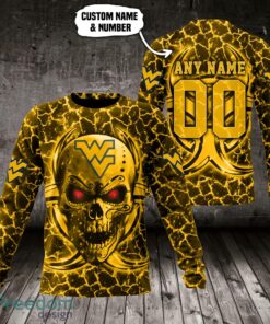 West Virginia Mountaineers 3D Skull Design 3D T-Shirt Sweatshirt Hoodie Custom Name And Number Product Photo 2