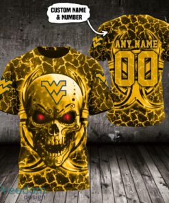 West Virginia Mountaineers 3D Skull Design 3D T Shirt Sweatshirt Hoodie Custom Name And Number image West Virginia Mountaineers 3D Skull Design 3D T-Shirt Sweatshirt Hoodie Custom Name And Number Product Photo 3