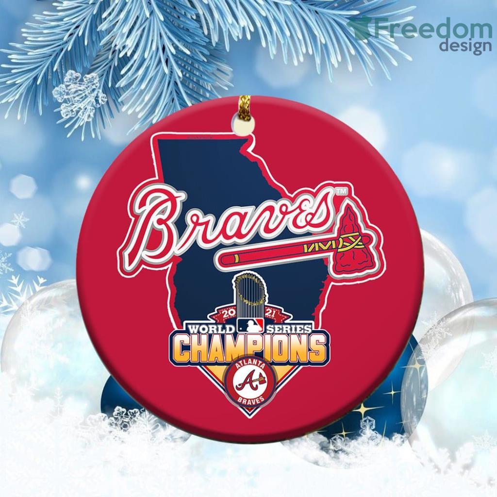 WinCraft Atlanta Braves State World Series Champions Christmas Ornament image WinCraft Atlanta Braves State World Series Champions Christmas Ornament Product Photo 1