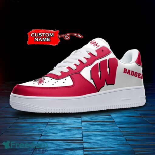 Wisconsin Badgers NCAA AF1 Personalized Name Sneakers Air Force Shoes For Fans Product Photo 2