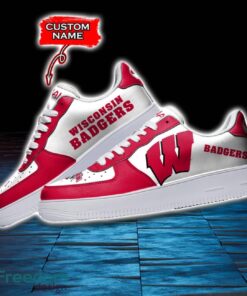 Wisconsin Badgers NCAA AF1 Personalized Name Sneakers Air Force Shoes For Fans Product Photo 3