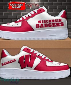 Wisconsin Badgers NCAA AF1 Personalized Name Sneakers Air Force Shoes For Fans