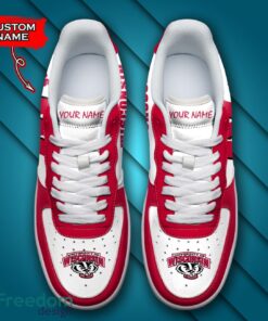 Wisconsin Badgers NCAA AF1 Personalized Name Sneakers Air Force Shoes For Fans Product Photo 4