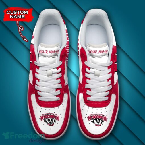 Wisconsin Badgers NCAA AF1 Personalized Name Sneakers Air Force Shoes For Fans Product Photo 4