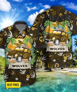 Wolverhampton Wanderers F.C Car Beach Pattern Hawaiian Shirt And Shorts