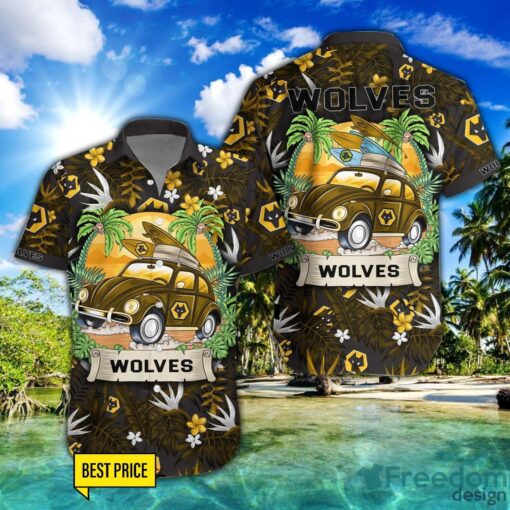 Wolverhampton Wanderers F.C Car Beach Pattern Hawaiian Shirt And Shorts Product Photo 1