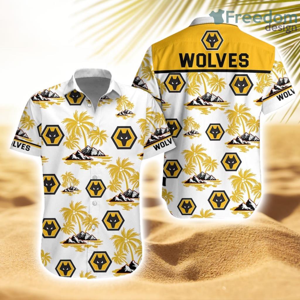 Wolverhampton Wanderers F.C Tropical Striped Hawaiian Shirt Trending New Product Photo 1