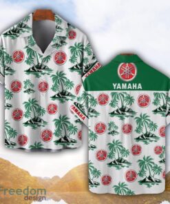 Yamaha Green Coconut Pattern Combo 3D Hawaiian Shirt And Shorts Product Photo 1