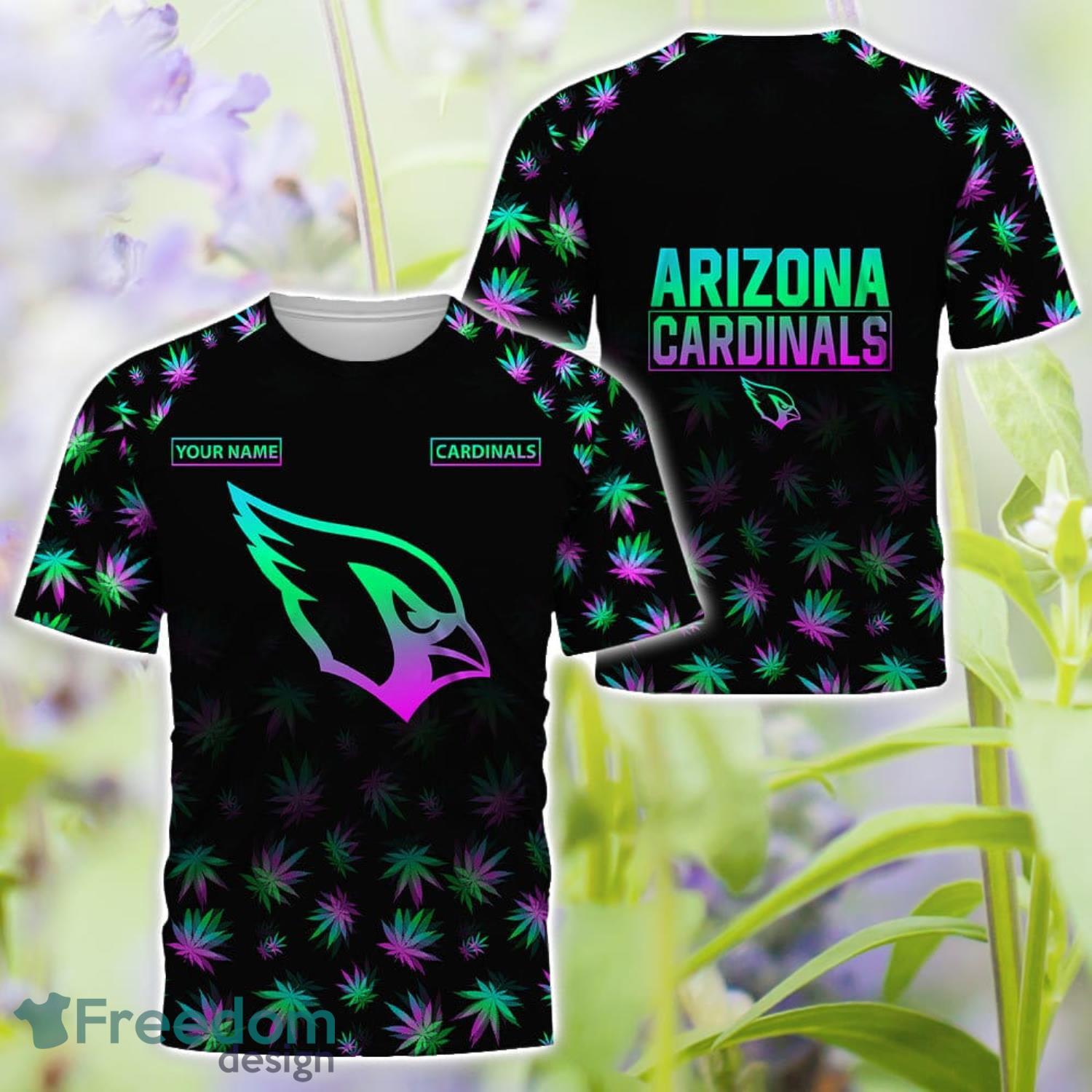 01 Arizona Cardinals Personalized Name Weed pattern All Over Printed 3D T Shirt Hoodie Sweatshirt image 01-Arizona Cardinals- Personalized Name Weed pattern All Over Printed 3D T-Shirt Hoodie Sweatshirt Product Photo 3