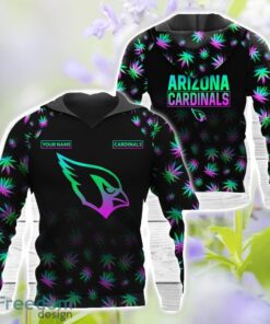 01-Arizona Cardinals- Personalized Name Weed pattern All Over Printed 3D T-Shirt Hoodie Sweatshirt