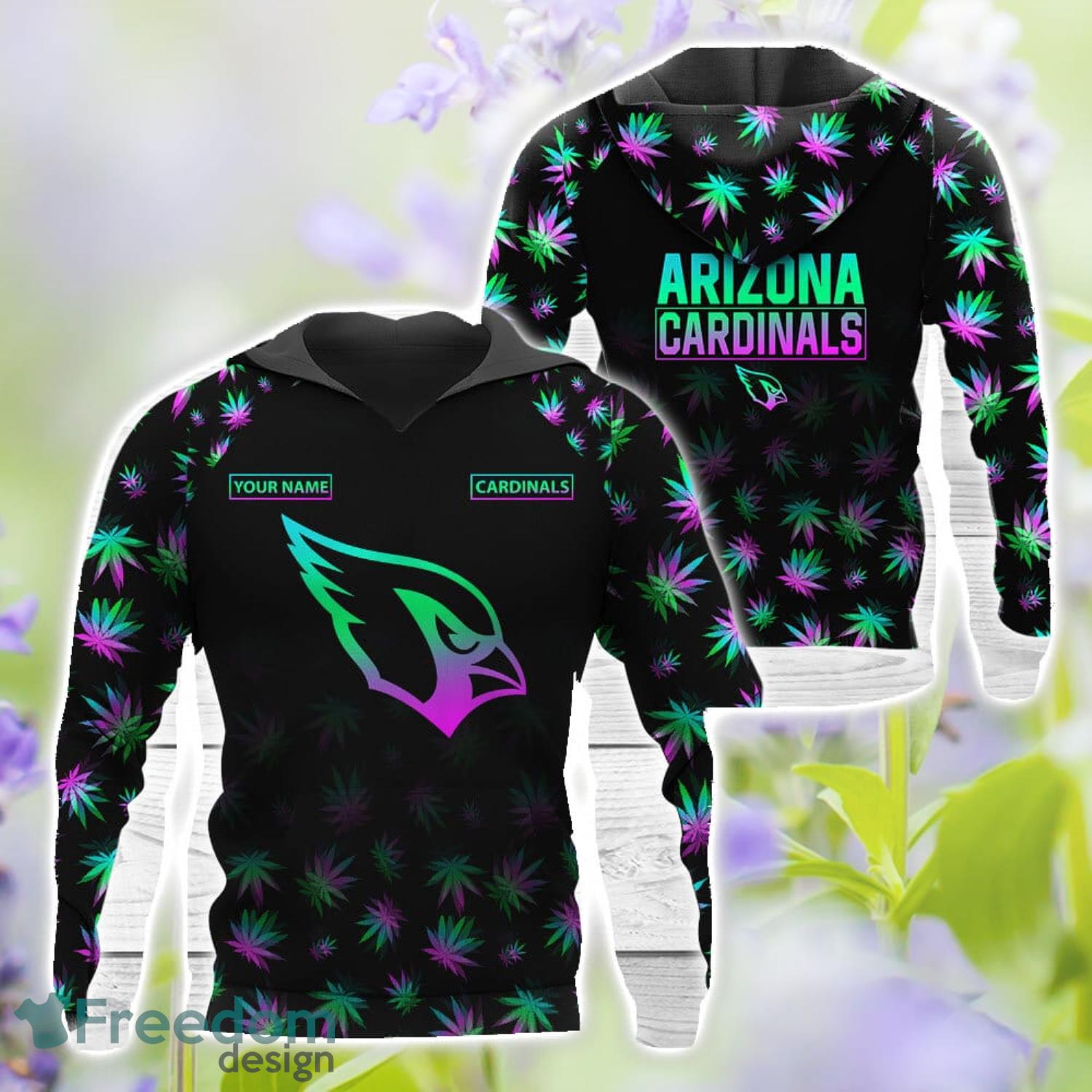 01 Arizona Cardinals Personalized Name Weed pattern All Over Printed 3D T Shirt Hoodie Sweatshirt image 01-Arizona Cardinals- Personalized Name Weed pattern All Over Printed 3D T-Shirt Hoodie Sweatshirt Product Photo 1