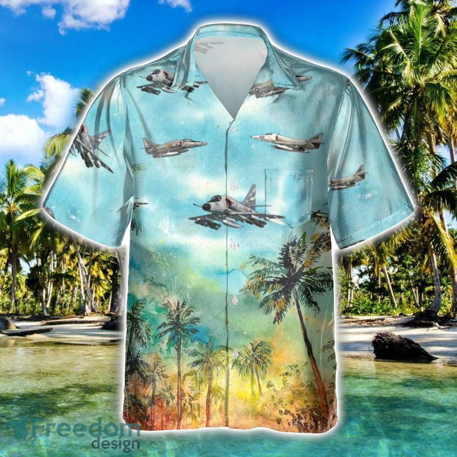 A 4 Skyhawk A4 Aircraft Summer Hawaiian Shirt Veteran Shirt For Men And Women image A-4 Skyhawk A4 Aircraft Summer Hawaiian Shirt Veteran Shirt For Men And Women Product Photo 1