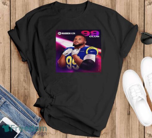 Aaron Donald Cartoon Pictures Madden 24 NFL Overall T Shirt - Black T-Shirt