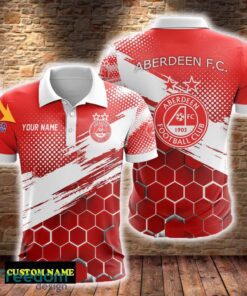 Aberdeen F.C. 3D Polo Shirt New For Fans Custom Name Gift Men Women