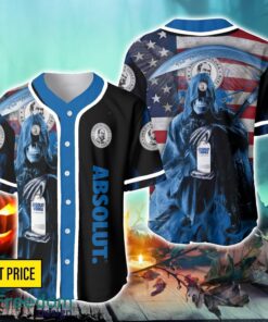 Absolut Vodka Usa Flag Flame Death Hodling Halloween Baseball Jersey Shirt For Fans