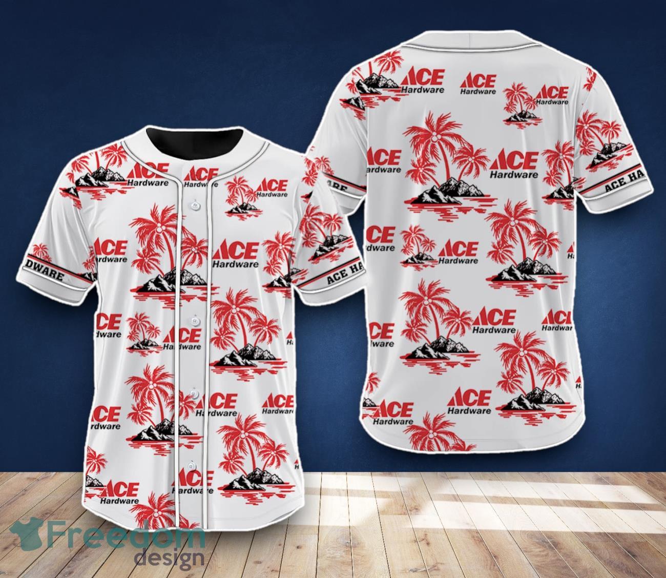 Ace Hardware Baseball Jersey Coconut Tree Pattern For Men Women image Ace Hardware Baseball Jersey Coconut Tree Pattern For Men Women Product Photo 1