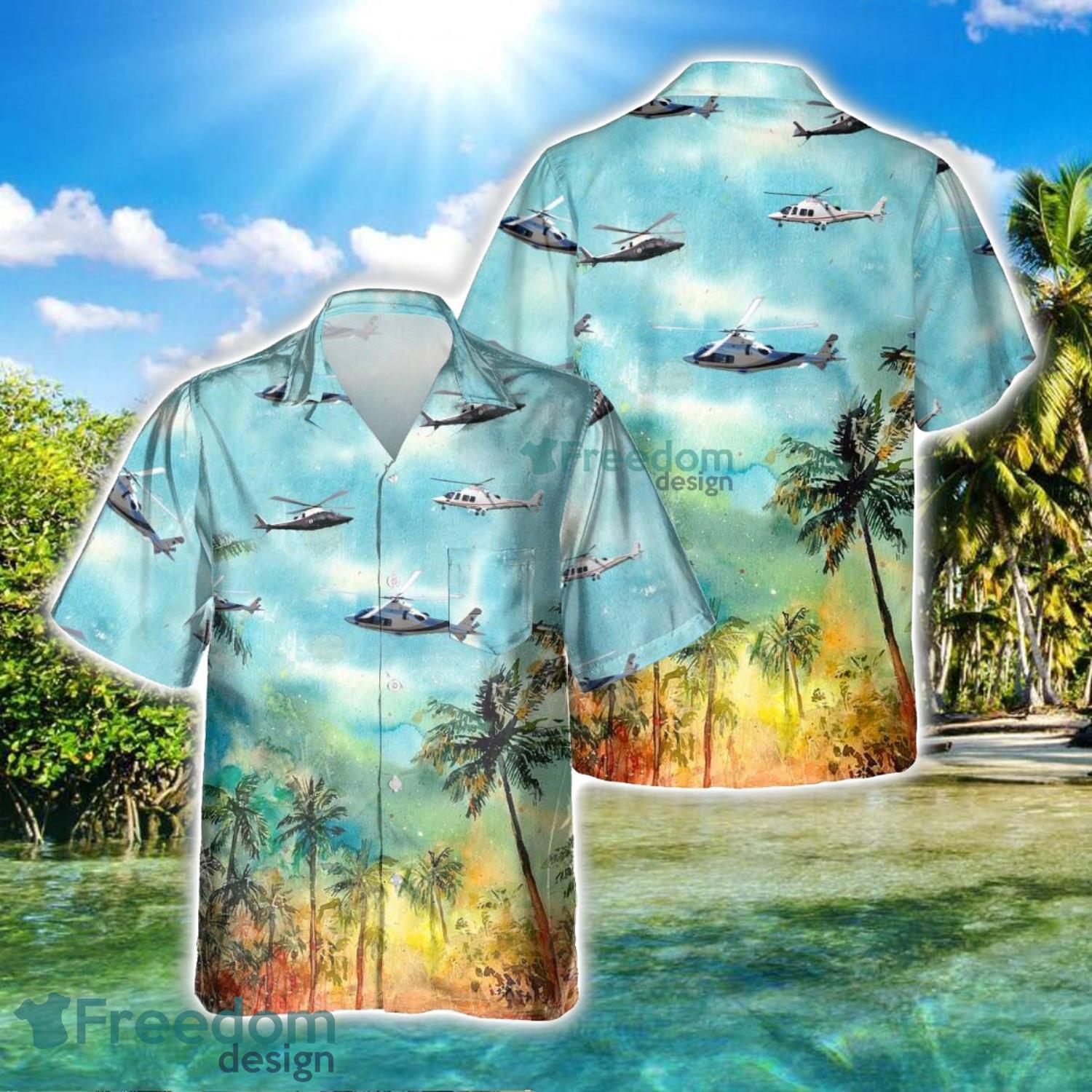 AGUSTA 109 Aircraft Summer Hawaiian Shirt Veteran Shirt For Men And Women image AGUSTA 109 Aircraft Summer Hawaiian Shirt Veteran Shirt For Men And Women Product Photo 2