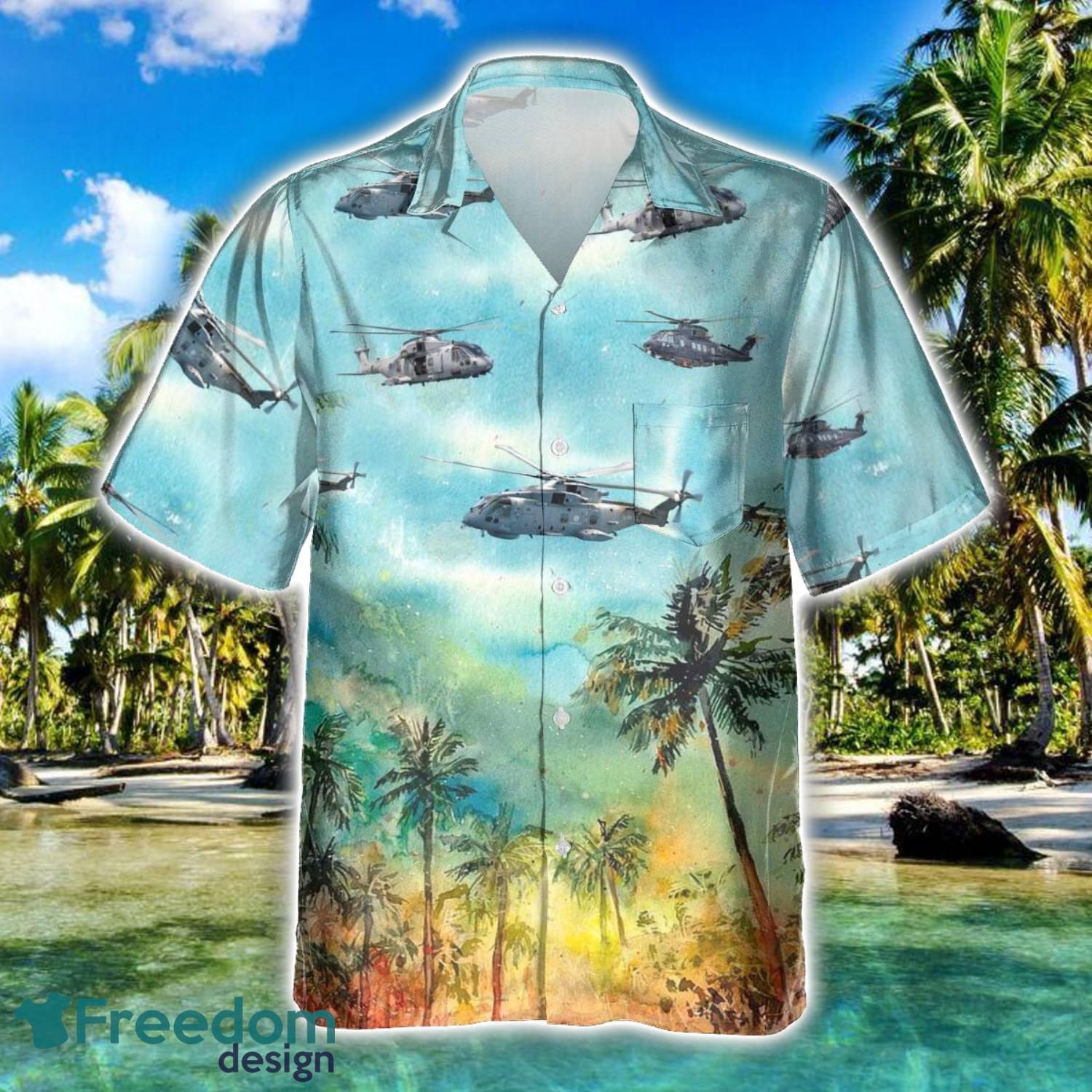AgustaWestland AW101 Aircraft Summer Hawaiian Shirt Veteran Shirt For Men And Women image AgustaWestland AW101 Aircraft Summer Hawaiian Shirt Veteran Shirt For Men And Women Product Photo 1
