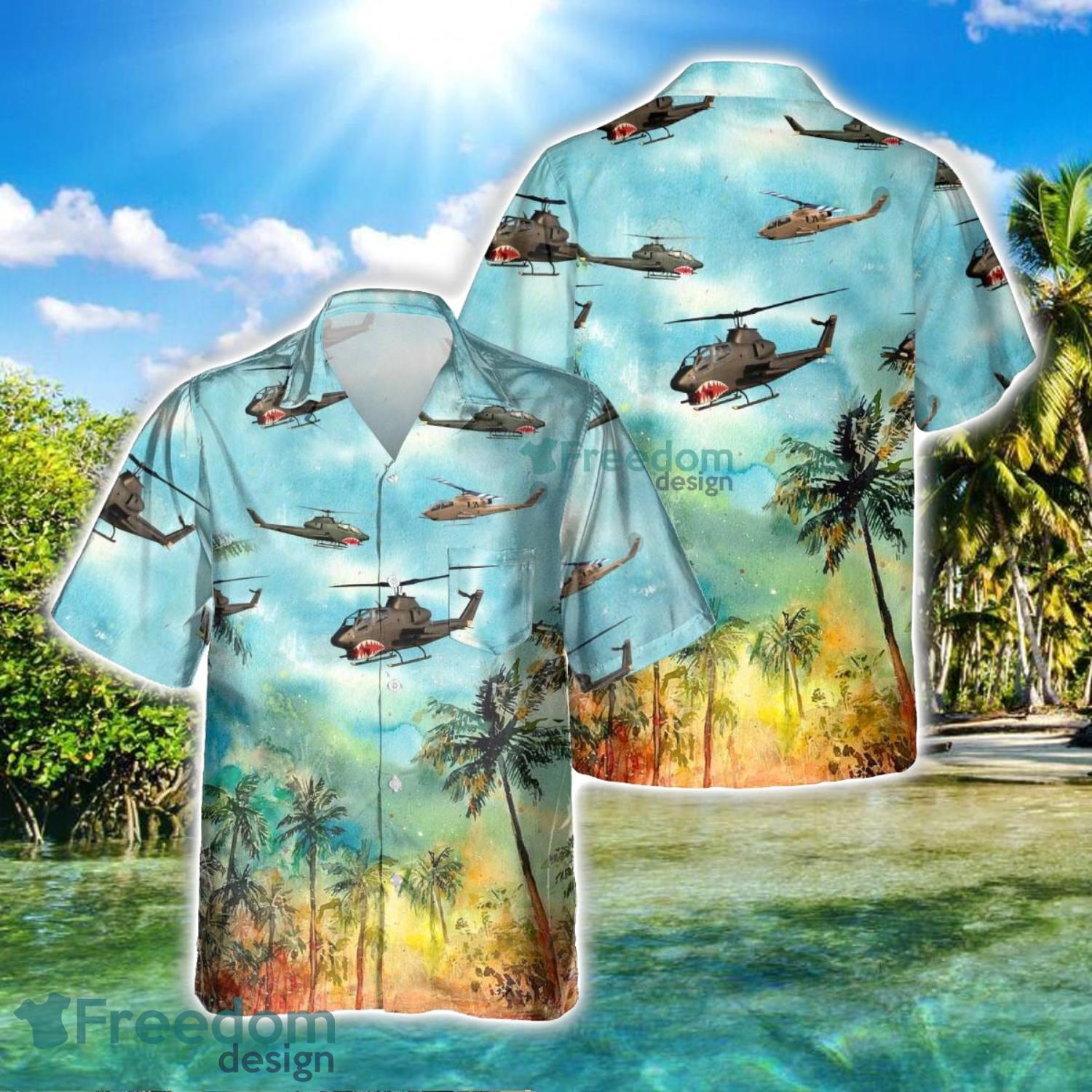 AH 1S Cobra Gunship AH1S ARMY Aircraft Summer Hawaiian Shirt Veteran Shirt For Men And Women image AH-1S Cobra Gunship AH1S ARMY Aircraft Summer Hawaiian Shirt Veteran Shirt For Men And Women Product Photo 2