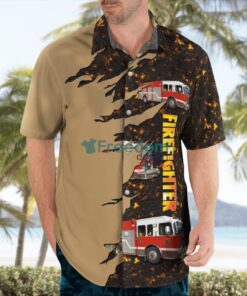 Ajax Fire and Emergency Services, Ontario Pumper Hawaiian Shirt Beach Summer Shirt Product Photo 3