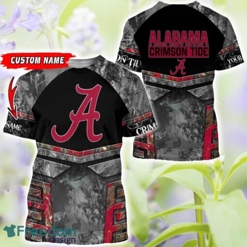 Alabama Crimson Tide Grey Black Hunting 3D T-Shirt Hoodie Sweatshirt Zip Hoodie Custom Name Product Photo 3