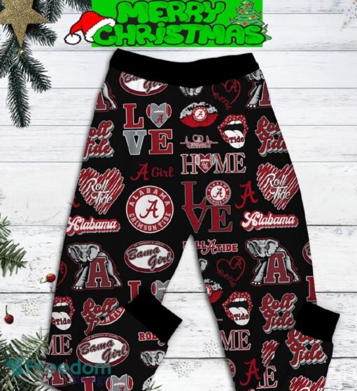 Alabama Crimson Tide Kind Of Girl Christmas Fleece Pajamas Set Full Print Christmas For Women - Alabama Crimson Tide Kind Of Girl Christmas Fleece Pajamas Set-3