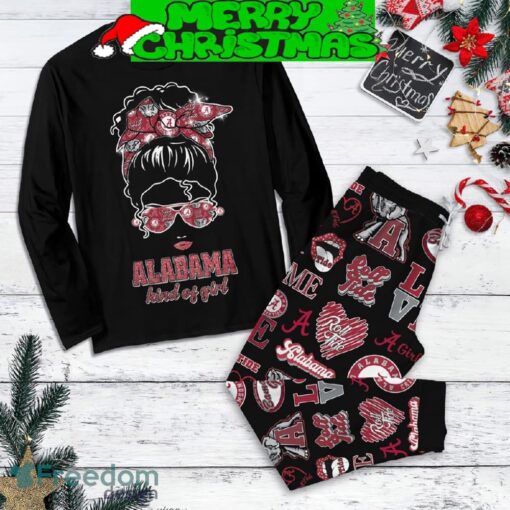 Alabama Crimson Tide Kind Of Girl Christmas Fleece Pajamas Set Full Print Christmas For Women - Alabama Crimson Tide Kind Of Girl Christmas Fleece Pajamas Set-1