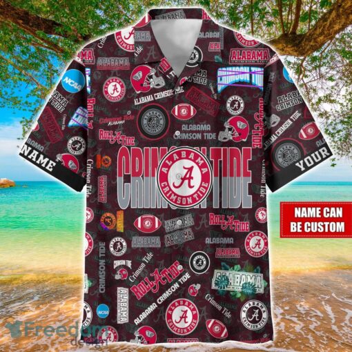 Alabama Crimson Tide Logo Hawaiian Shirt For Fans Trending Beach Shirt Custom Name Product Photo 1