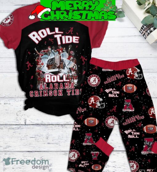 Alabama Crimson Tide Roll Tide Roll Fleece Pajamas Set Christmas For Family - Alabama Crimson Tide Roll Tide Roll Fleece Pajamas Set-1