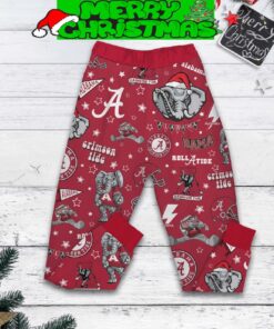 Alabama Crimson Tide Tis The Season To Watch The Crimson Tide Big Al Roll Tide Christmas Fleece Pajama Set All Over Print Christmas Gift - 310724-121741