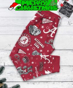 Alabama Crimson Tide Tis The Season To Watch The Crimson Tide Big Al Roll Tide Christmas Fleece Pajama Set All Over Print Christmas Gift - 310724-121831