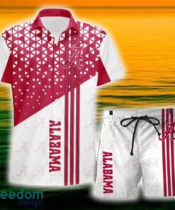 Alabama Crimson Tide Triangle Abstract Pattern Hawaii Shirt and Shorts Summer For Beach Fans Alabama Crimson Tide Triangle Abstract Pattern Hawaii Shirt and Shorts Summer For Beach Fans