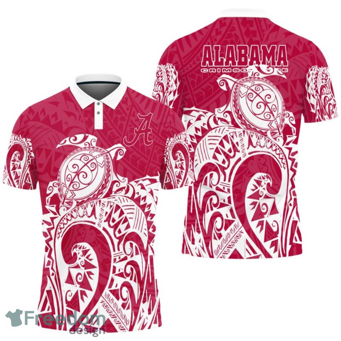 Alabama Crimson Tide Turtle Polynesian Pattern Polo Shirt image Alabama Crimson Tide Turtle Polynesian Pattern Polo Shirt Product Photo 1