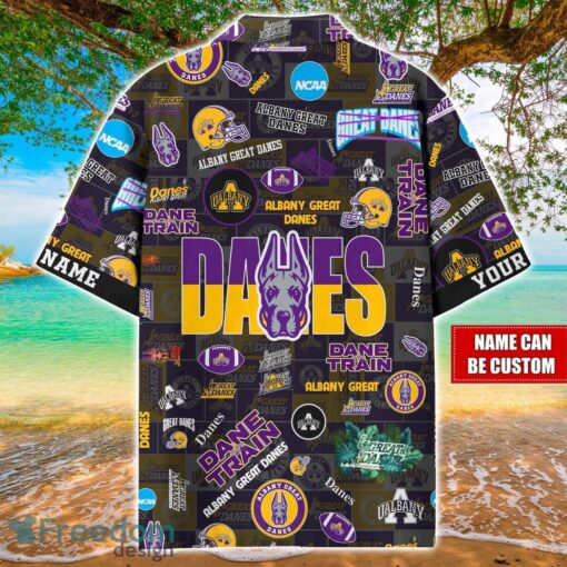 Albany Great Danes Logo Hawaiian Shirt For Fans Trending Beach Shirt Custom Name Product Photo 2