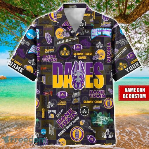 Albany Great Danes Logo Hawaiian Shirt For Fans Trending Beach Shirt Custom Name Product Photo 1