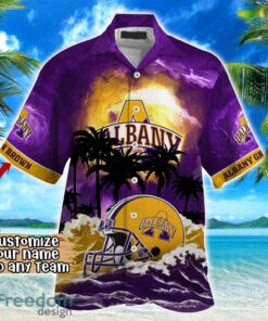 Albany Great Danes NCAA Hawaiian Shirt Coconut Tree Waves Beach Hawaii Shirt Custom Name For Fans Product Photo 2