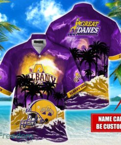 Albany Great Danes NCAA Hawaiian Shirt Coconut Tree Waves Beach Hawaii Shirt Custom Name For Fans