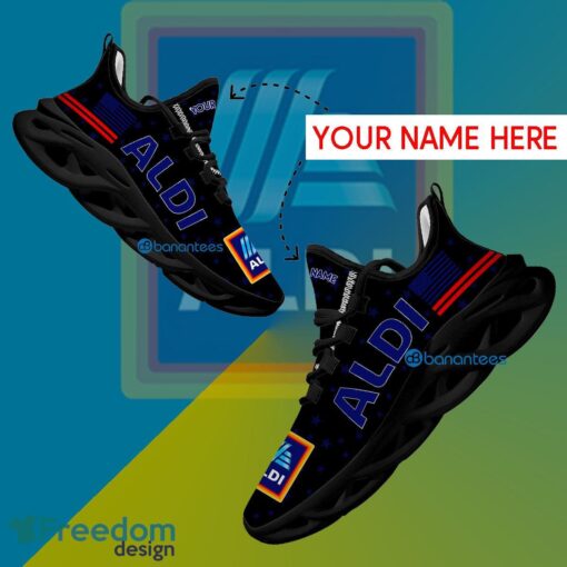 Aldi Chunky Sneaker Performance Custom Name Gift Max Soul Shoes USA Flag Star New For Fans - Aldi Running Shoes New Trending Personalized Photo 1