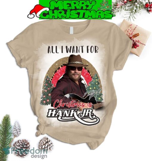 All I Want For Christmas Is Hank JR Fleece Pajamas Set All Over Print Christmas Gift - All I Want For Christmas Is Hank JR Fleece Pajamas Set-2