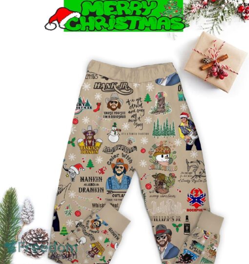 All I Want For Christmas Is Hank JR Fleece Pajamas Set All Over Print Christmas Gift - All I Want For Christmas Is Hank JR Fleece Pajamas Set-3