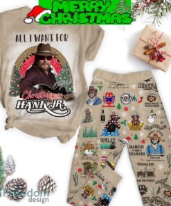 All I Want For Christmas Is Hank JR Fleece Pajamas Set All Over Print Christmas Gift - All I Want For Christmas Is Hank JR Fleece Pajamas Set-1