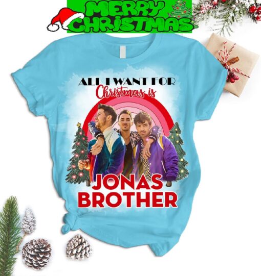 All I Want For Christmas Is Jonas Brother Like It’s Christmas Nick Jonas Kevin Jonas Joe Jonas Fleece Pajama Sets Full Print Christmas For Women - 310724-124131