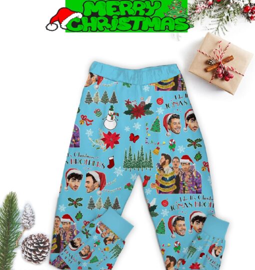 All I Want For Christmas Is Jonas Brother Like It’s Christmas Nick Jonas Kevin Jonas Joe Jonas Fleece Pajama Sets Full Print Christmas For Women - 310724-124302