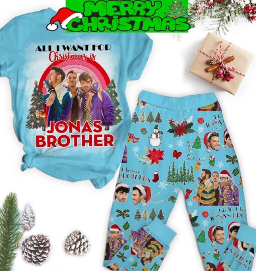 All I Want For Christmas Is Jonas Brother Like It’s Christmas Nick Jonas Kevin Jonas Joe Jonas Fleece Pajama Sets Full Print Christmas For Women - 310724-124059