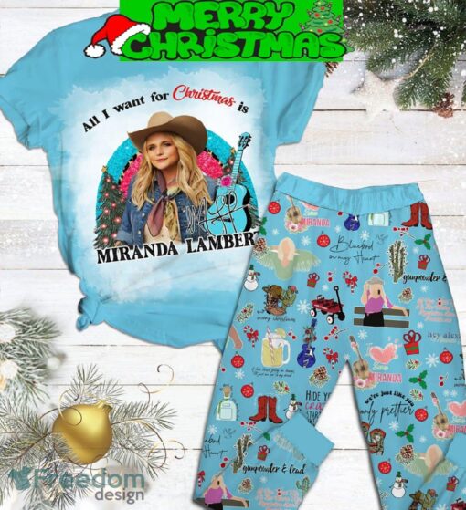 All I Want For Christmas Is Miranda Lambert Pajamas Set Christmas For Family - All I Want For Christmas Is Miranda Lambert Pajamas Set-1