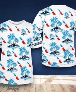 American Airlines 3D T-Shirt Coconut Tree Pattern For Men Women