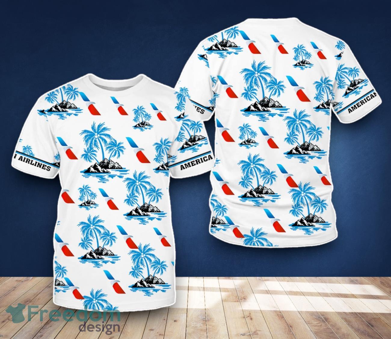 American Airlines 3D T Shirt Coconut Tree Pattern For Men Women image American Airlines 3D T-Shirt Coconut Tree Pattern For Men Women Product Photo 1